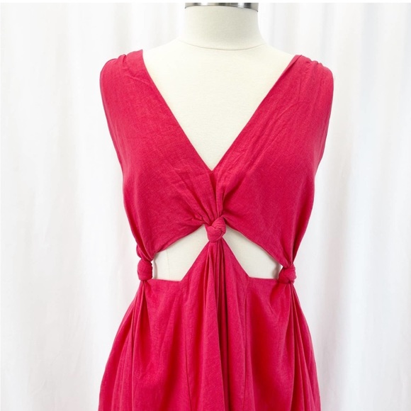 NWT FARM RIO CUTOUT DRESS RED SIZE LARGE - Picture 2 of 11